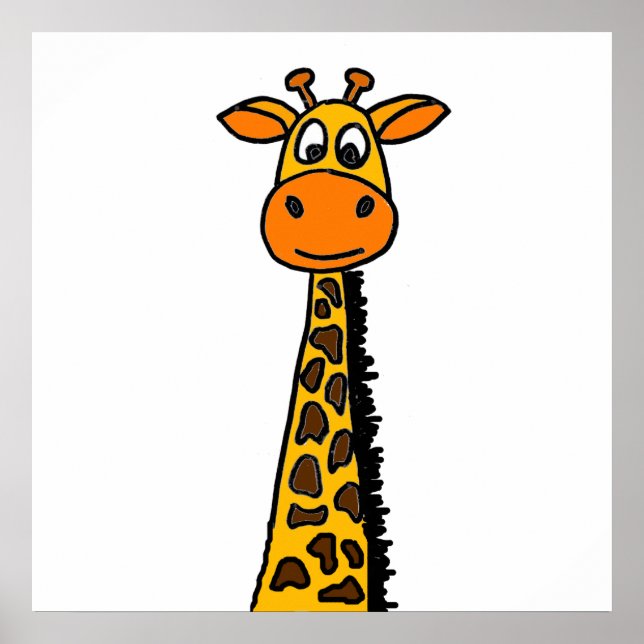 Funny Giraffe Cartoon Poster (Vorne)