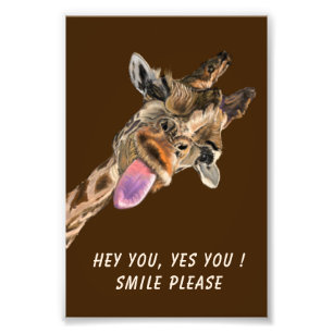 Funny Giraffe Custom Text Poster Wählen Sie Farben