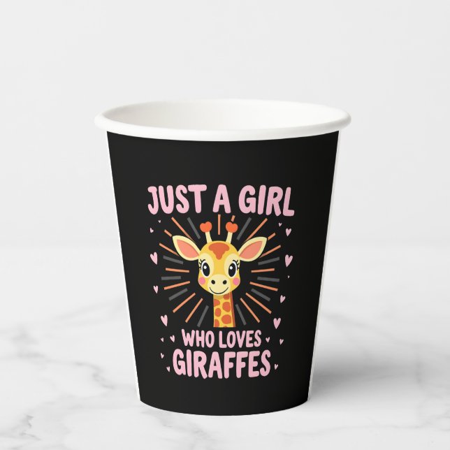Funny Giraffe Design For Women Girls Safari Giraff Pappbecher (Vorderseite)