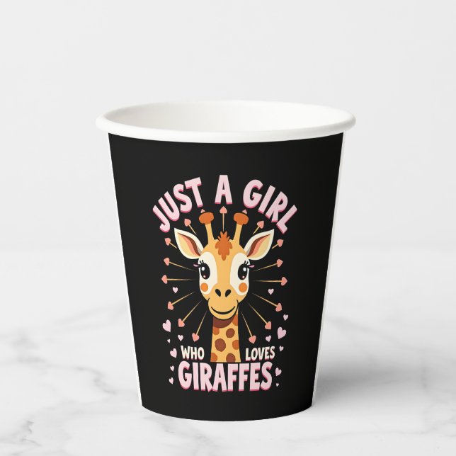 Funny Giraffe Design For Women Girls Safari Giraff Pappbecher (Vorderseite)