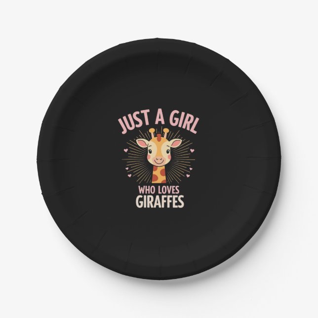 Funny Giraffe Design For Women Girls Safari Giraff Pappteller (Vorderseite)
