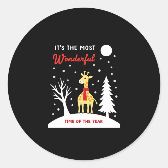 Funny Giraffe Design For Women Girls Safari Giraff Runder Aufkleber (Vorderseite)