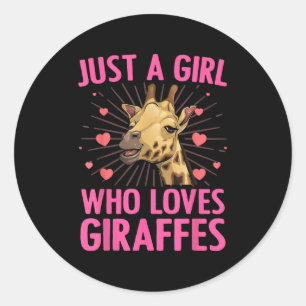 Funny Giraffe Design für Frauen Girls Safari Runder Aufkleber