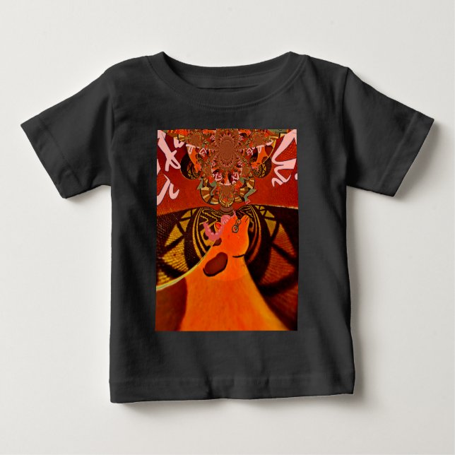 Funny Giraffe: Ein kaleidoskopischer afrikanischer Baby T-shirt (Vorderseite)
