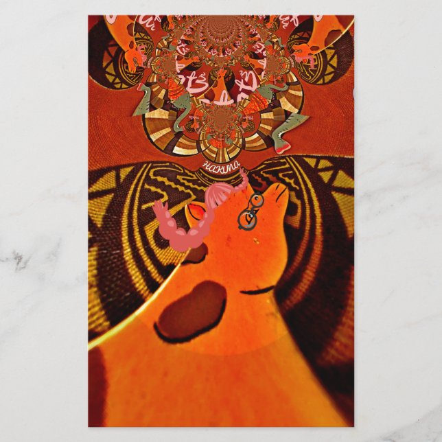 Funny Giraffe: Ein kaleidoskopischer afrikanischer Briefpapier (Vorderseite)