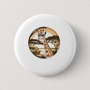 Funny Giraffe Family Sonnenbrille Zoo Afrika Button