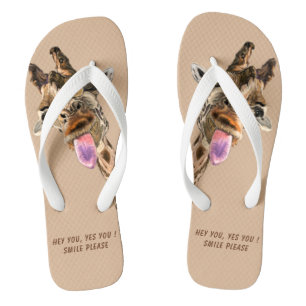 Funny Giraffe Flip Flops Smile - Farben auswählen
