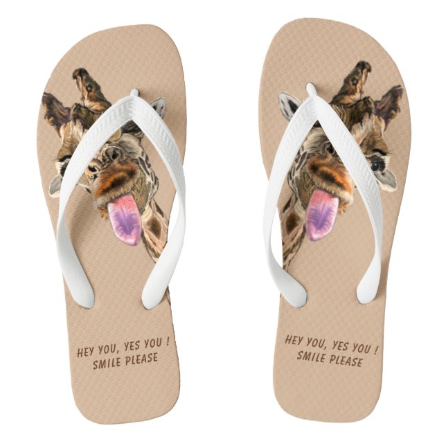 Funny Giraffe Flip Flops Smile - Farben auswählen (Fußbett)