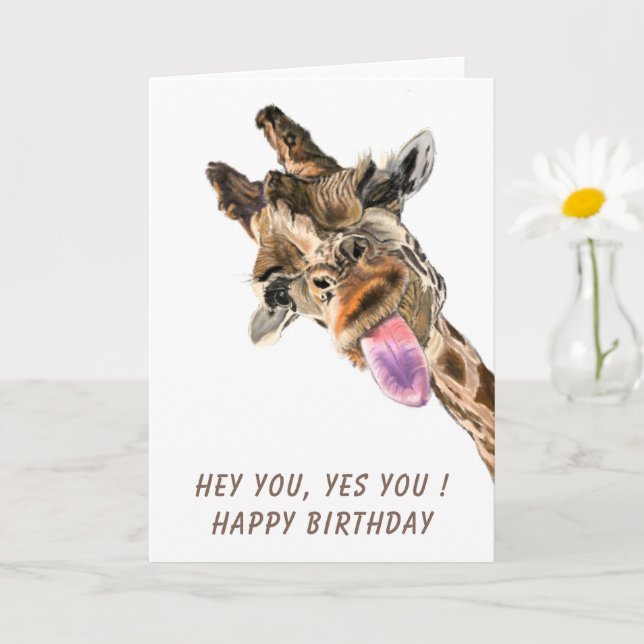 Funny Giraffe Geburtskarte - Benutzerdefinierter T Karte (Kleine Pflanze)