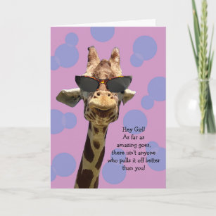 Funny Giraffe Geburtstagskarte für Mädchen Karte