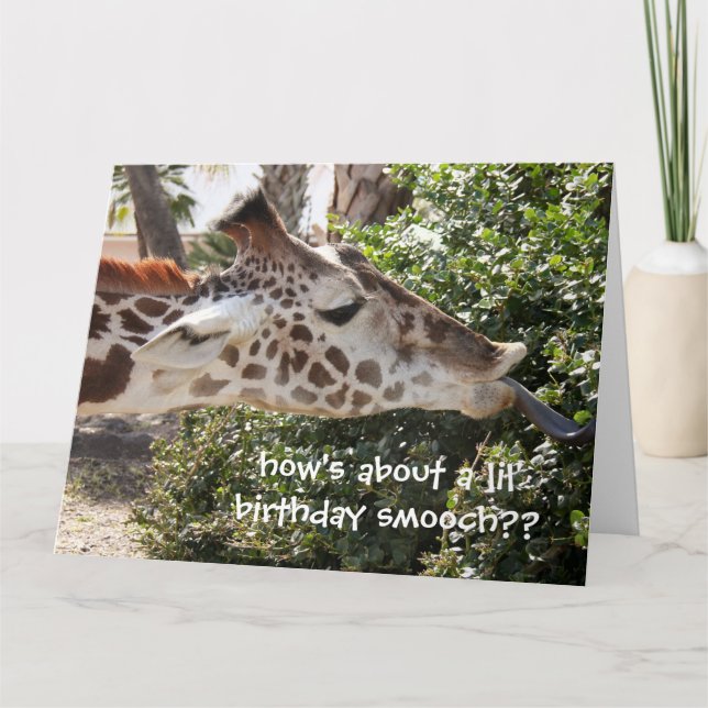 Funny Giraffe Geburtstagskarte, Geburtstagsmooch!! Karte (Vorderseite)