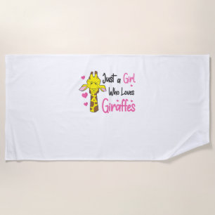 Funny Giraffe Girl Just A Girl, der Giraffen Liebe Strandtuch