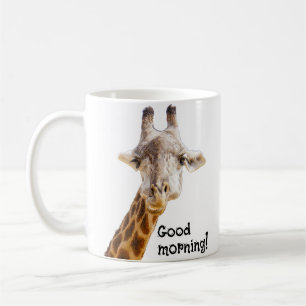 Funny Giraffe Good Morning Begrüßung Wildnis Kaffeetasse