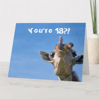 Funny Giraffe Happy 18. Geburtstag Karte