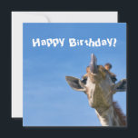 Funny Giraffe Happy Birthday Karte<br><div class="desc">Dieses Design enthält ein lustiges und dennoch niedliches Bild einer Giraffe! Ideal für besondere Anlass wie Jubiläen,  Geburtstage und mehr. Wenn Sie das Design durch Ändern der Nachricht oder des Schriftartes personalisieren möchten,  klicken Sie auf "Design bearbeiten".</div>