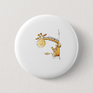 Funny Giraffe I Niedlich Cartoon Wildtier Lover Sp Button