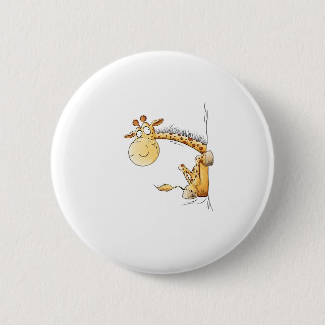 Funny Giraffe I Niedlich Cartoon Wildtier Lover Sp Button (Vorderseite)