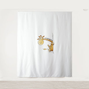 Funny Giraffe I Niedlich Cartoon Wildtier Lover Sp Wandteppich