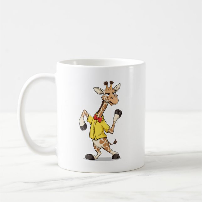 Funny Giraffe Illustration Kaffeetasse (Links)