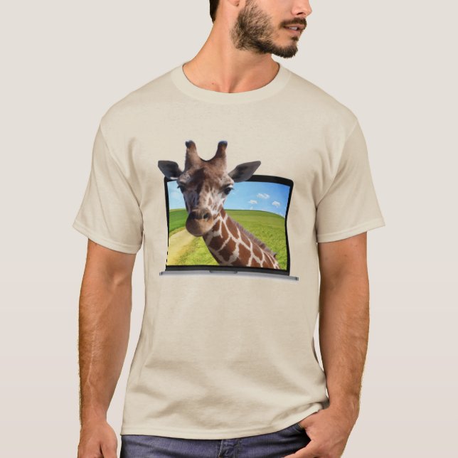 Funny Giraffe im 3D-Grafik-Illustrations-Foto für  T-Shirt (Vorderseite)