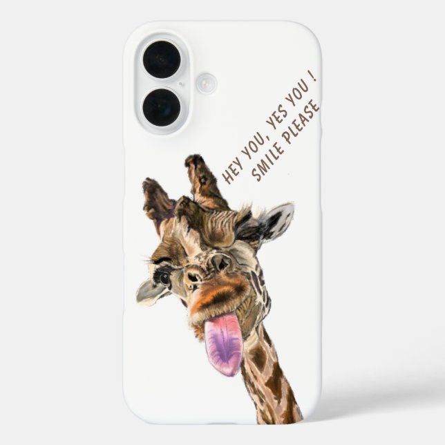Funny Giraffe iPhone Case - Benutzerdefinierter Te (Rückseite)