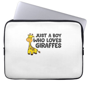 Funny Giraffe Just a Boy Who Lieben Giraffen Laptopschutzhülle