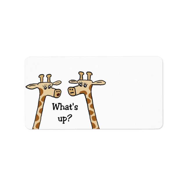 Funny Giraffe Labels Adressaufkleber (Vorne)
