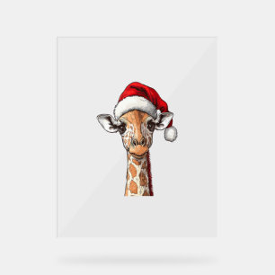 Funny Giraffe liebt Weihnachten Pajama Giraffe San Acrylschild