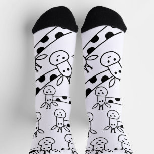Funny Giraffe Line Zeichnend Doodles Quirky Socken