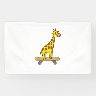 Funny Giraffe Lover Giraffe Skateboard Banner