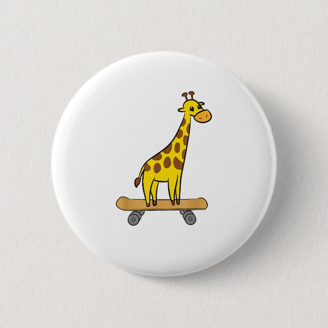 Funny Giraffe Lover Giraffe Skateboard Button (Vorderseite)