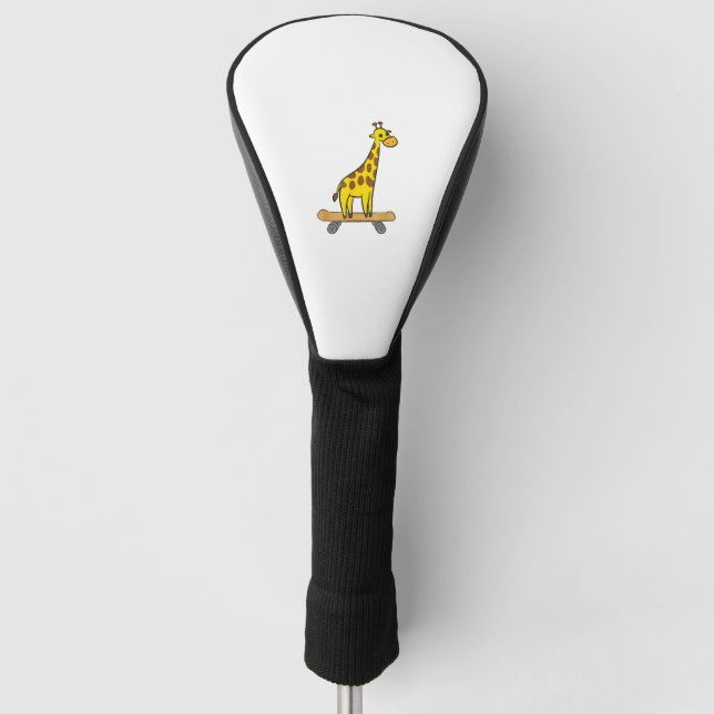 Funny Giraffe Lover Giraffe Skateboard Golf Headcover (Vorderseite)