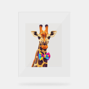 Funny Giraffe mit Bowtie Animal Spaß Acrylschild
