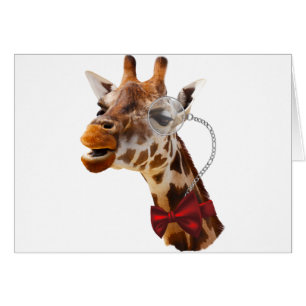 Funny Giraffe mit Bowtie und Monocle