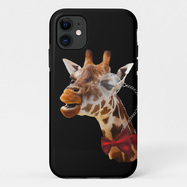 Funny Giraffe mit Bowtie und Monocle Case-Mate iPhone Hülle (Rückseite)