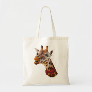 Funny Giraffe mit Bowtie und Monocle Tragetasche
