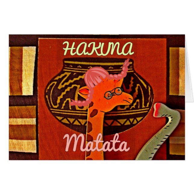 Funny Giraffe mit coolem Text Hakuna Matata (Vorderseite (Horizontal))