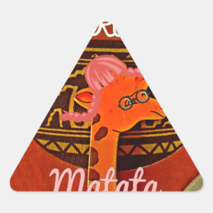 Funny Giraffe mit coolem Text Hakuna Matata Design Dreieckiger Aufkleber