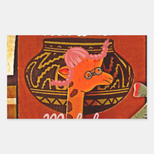 Funny Giraffe mit coolem Text Hakuna Matata Design Rechteckiger Aufkleber