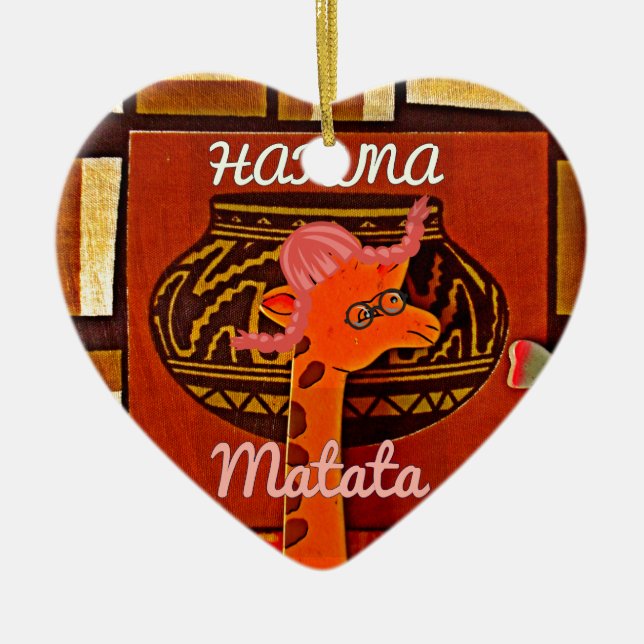 Funny Giraffe mit coolem Text Hakuna Matata Keramikornament (Vorne)