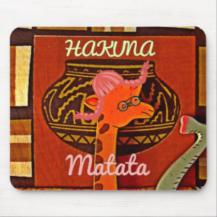 Funny Giraffe mit coolem Text Hakuna Matata Mousepad