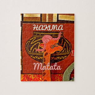Funny Giraffe mit coolem Text Hakuna Matata Puzzle