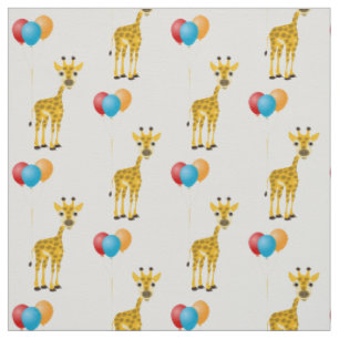 Funny Giraffe mit farbenfrohen Ballons Stoff