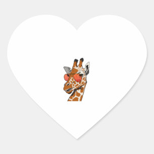 Funny Giraffe mit Sonnenbrille Geschenk Idee für G Herz-Aufkleber