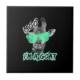 Funny Giraffe Moo Im A Goat Cute Zoo Tiergeschenk Fliese