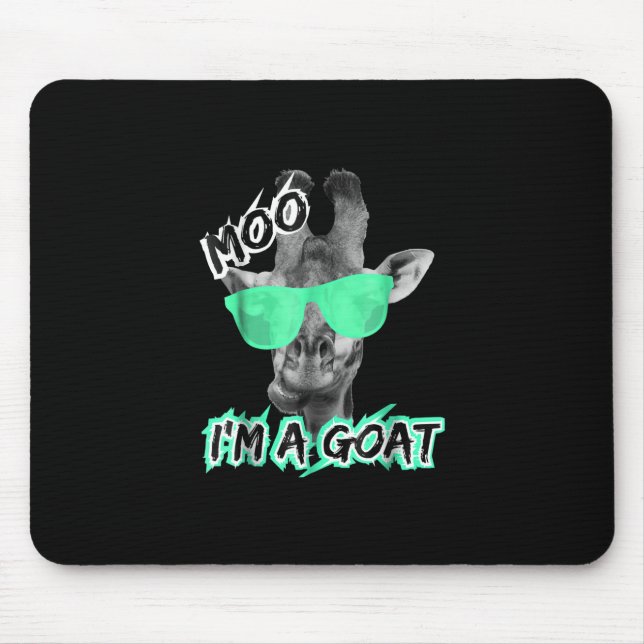 Funny Giraffe Moo Im A Goat Cute Zoo Tiergeschenk Mousepad (Vorne)