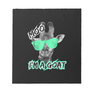 Funny Giraffe Moo Im A Goat Cute Zoo Tiergeschenk Notizblock
