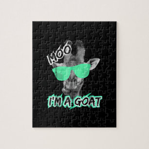 Funny Giraffe Moo Im A Goat Cute Zoo Tiergeschenk Puzzle