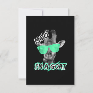 Funny Giraffe Moo Im A Goat Cute Zoo Tiergeschenk RSVP Karte