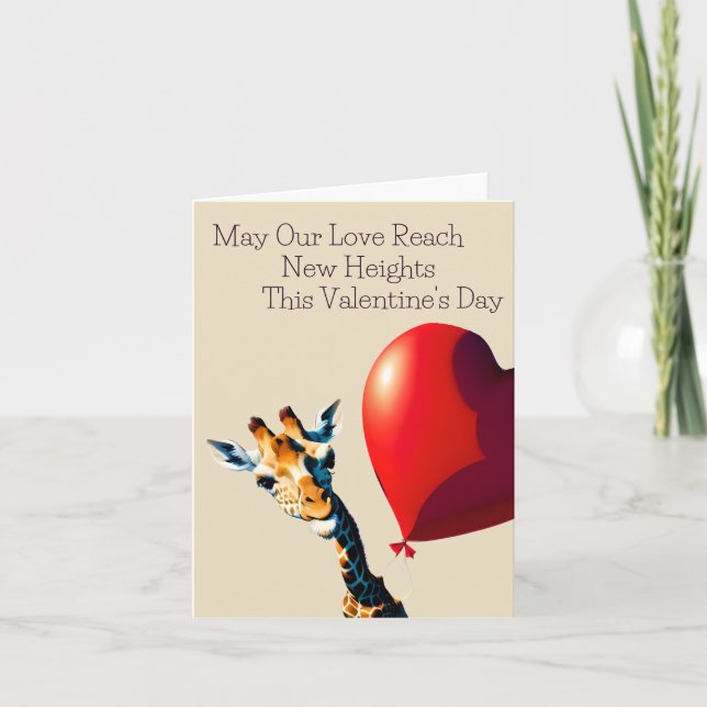 Funny Giraffe Niedlich Valentine's Day Card Karte (Vorderseite)